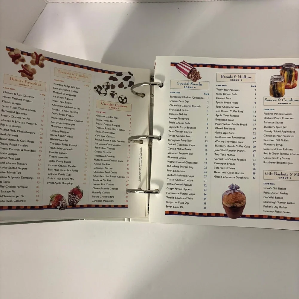 Creative Cook's Kitchen Recipe Card Binder 1998 IMP Hardcover Recipe Organizer